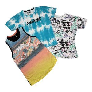 Assorted Tops for Boys Size Medium (10-12) Set of 3 Shirts, Tank Top